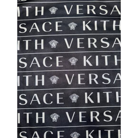 Kith x Versace Monogram Tricot Crewneck Black White Long Sleeve T-shirt Large L - Picture 5 of 9